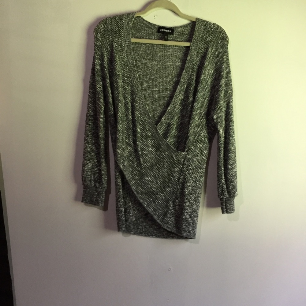 Express twist front Women’s Gray sweater size S/P